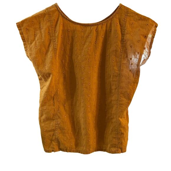 Madewell Embroidered Sunflower Blouse Orange Delicate Top Size XS - Picture 9 of 9